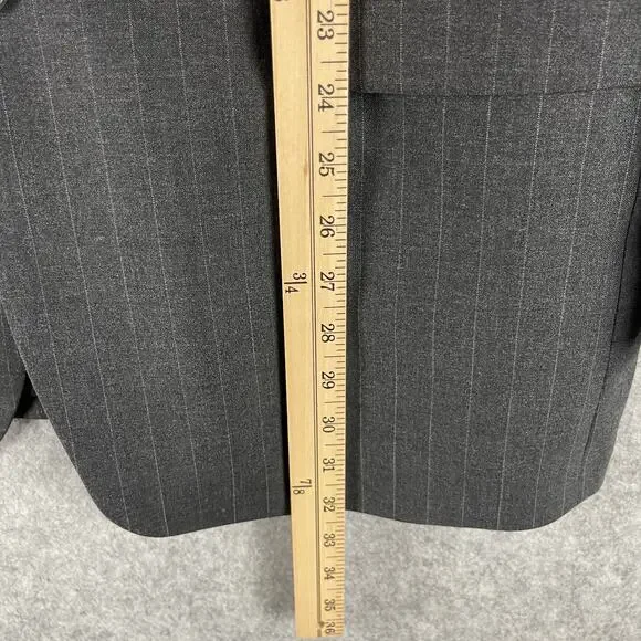 Brooks Brothers 346 Stretch Wool 2 Piece Suit Gray Striped Blazer 44R Pant 35x31